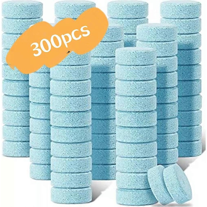 Tablete efervescente pentru curatarea parbrizului auto, 300 bucati, concentrat, albastru, 1.4kg