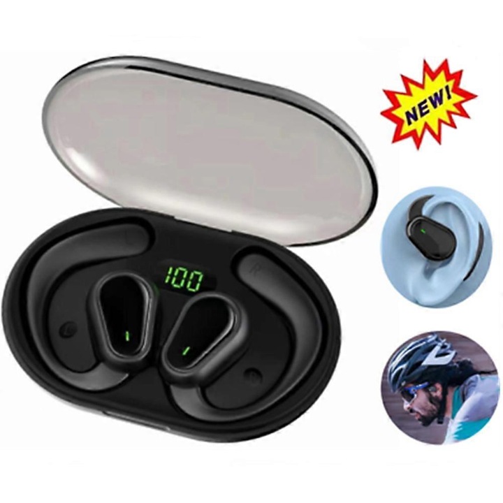 Vezeték nélküli fejhallgató D88, 360 sztereó hangzás, fehér, 1 pár