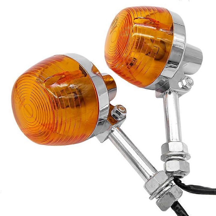 Lampa semnalizare motocicleta 10mm, amber, set, pentru Honda XL100 C70 CT70 CT90 CB350 CM400 CB450 CB750
