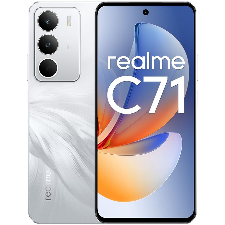 Telefon mobil Realme C71, 6GB RAM, 128GB, White Swan