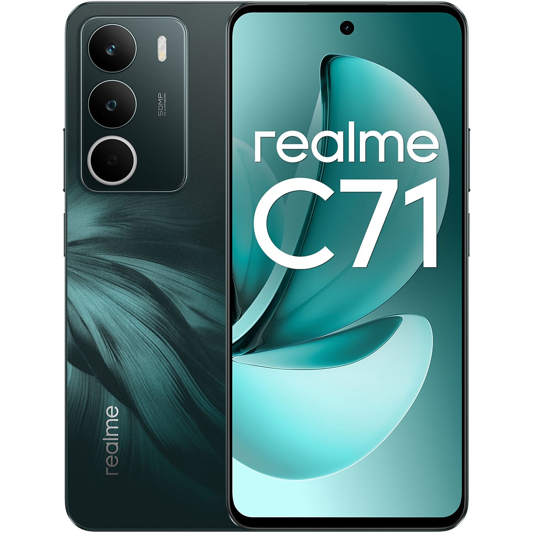 realme C71 グリーン　カメラスマートフォン ブラック Telefon mobil Realme C71, 8GB RAM, 256GB, Forest Owl - eMAG.ro