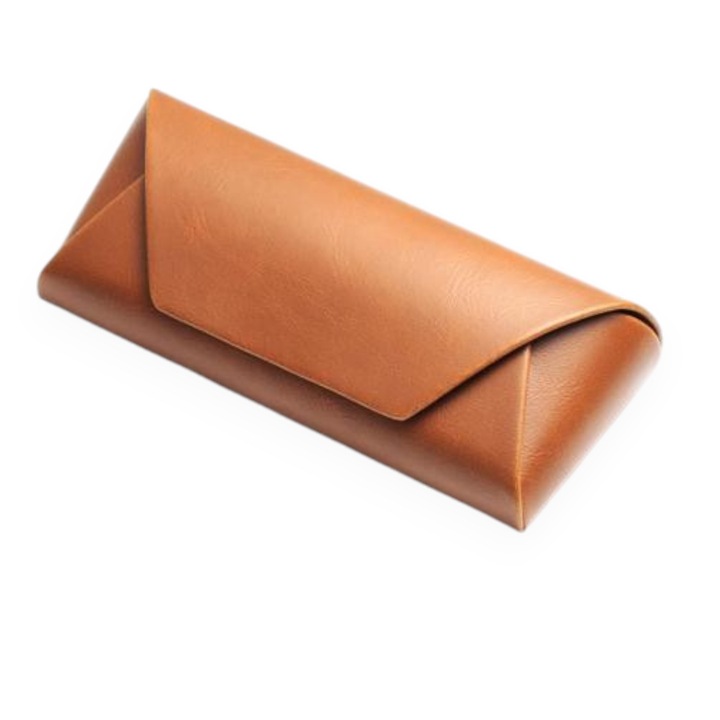 Toc etui husa port ochelari de soare sau vedere 16.5x6x4 cm, culoare maro brun, inchidere magnetica