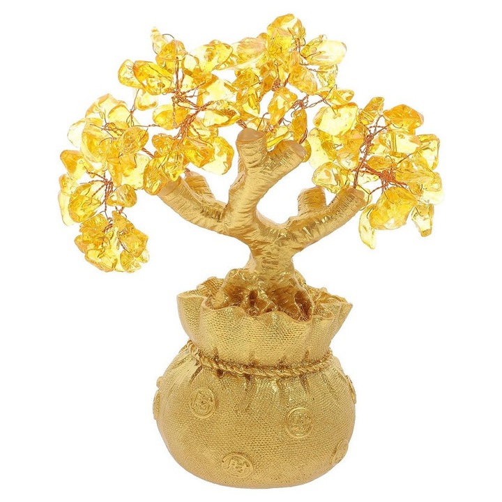 Ornament Feng Shui, model bonsai, 19 cm, auriu, Garneck