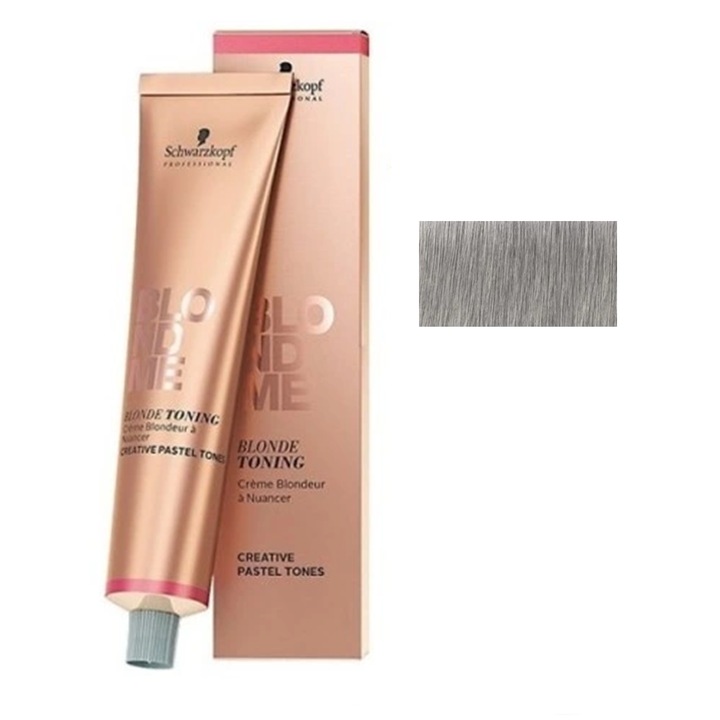 Vopsea de par Schwarzkopf T-Steel Blue, 60 ml, pentru tonuri reci, ideala pentru parul blond