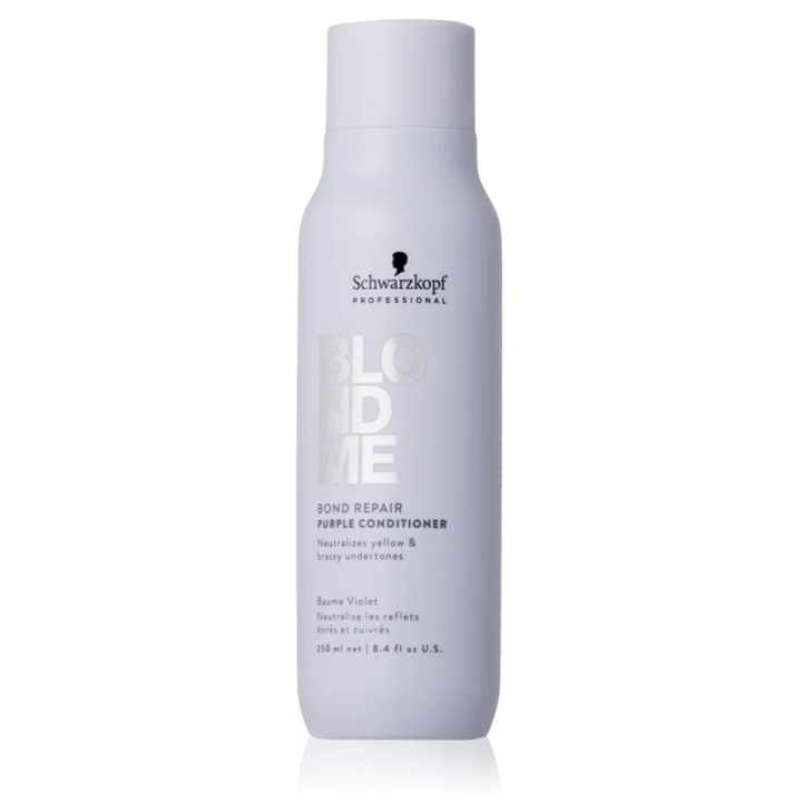 Schwarzkopf BlondMe Bond Repair hajbalzsam, 250ml, sárga tónus semlegesítő, ápolás és regenerálás
