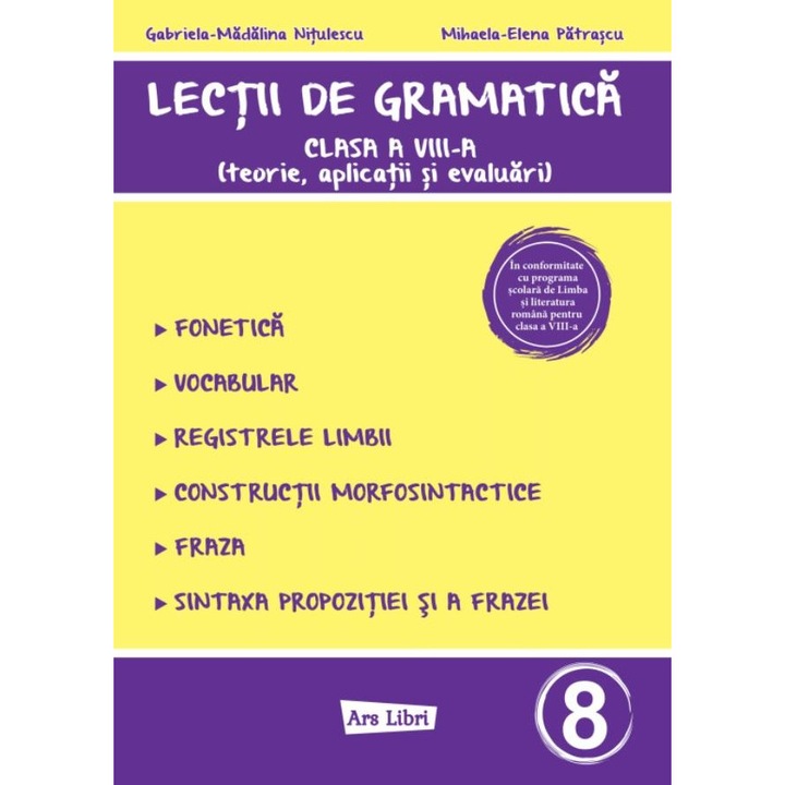 Lectii de gramatica - clasa a VIII-a, Mihaela-Elena Patrascu