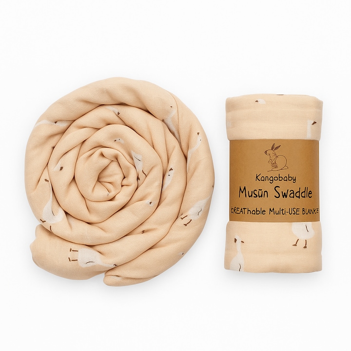 Muszlin takaró, 70% bambusz és 30% pamut, többszínű, 120x110cm