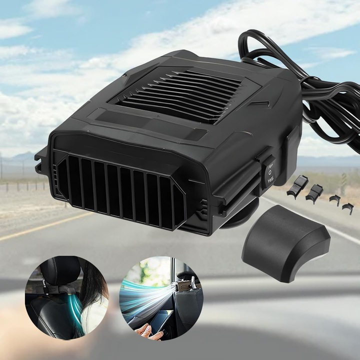 Преносим автомобилен вентилатор 12V, Мини USB вентилатор за кола с регулируема стойка, Автомобилен вентилатор за табло или облегалка за глава, Бързо охлаждане за кола, SUV, камион, каравана