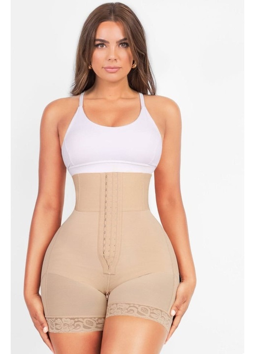 Lenjerie Modelatoare pentru Abdomen – Compresie Mare, Talia Subtire & Burtica Plata, Ideala Post-Cezariana, Bej