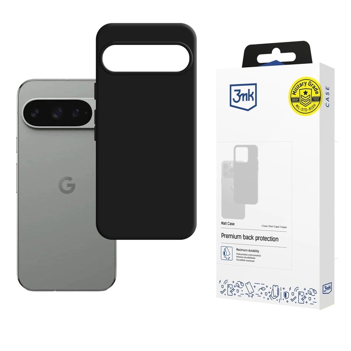 3mk Matt Case tok kompatibilis a Google Pixel 10 / Google Pixel 10 Pro készülékkel, Matt fekete