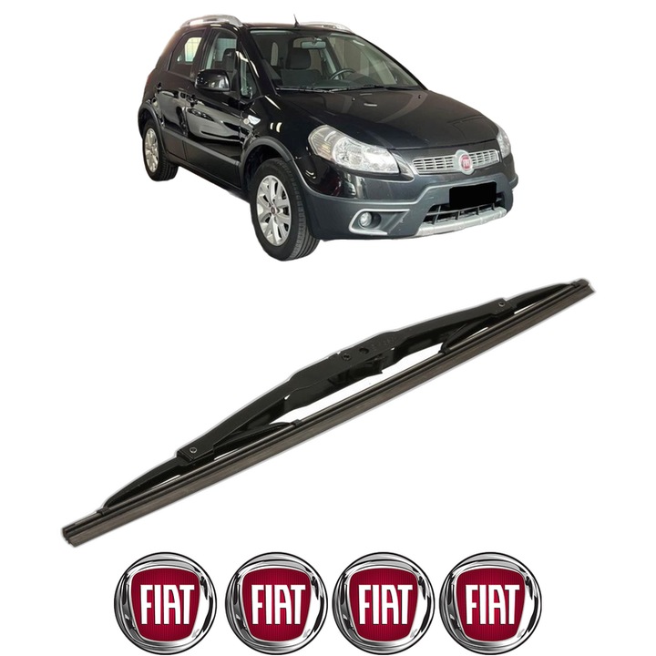 Stergator lamela spate FIAT SEDICI (189_) din 2006 - 2014, pentru luneta auto, Bosch Twin, din cauciuc siliconat rezistent, 4 Stickere Auto FIAT