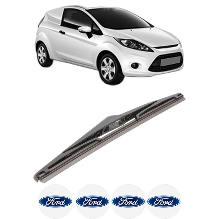 Stergator lamela spate FORD FIESTA VI Van din 2008 - 2017, pentru luneta auto, Bosch Twin, din cauciuc siliconat rezistent, 4 Stickere Auto FORD