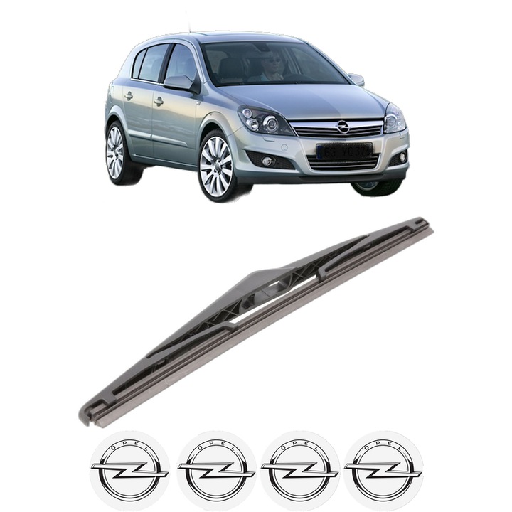 Stergator lamela spate, Bosch, OPEL ASTRA H CLASSIC Hatchback A04 din 2009, pentru luneta auto, Bosch Twin, din cauciuc siliconat rezistent, 4 Stickere Auto OPEL