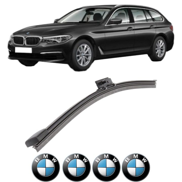 Stergator lamela spate BMW Seria 5 Touring Van (G31) din 2017 - 2019, pentru luneta auto, Bosch Aerotwin, din cauciuc siliconat rezistent, 4 Stickere Auto BMW