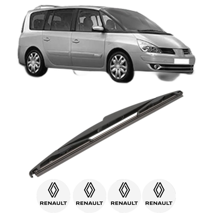 Stergator lamela spate RENAULT ESPACE IV (JK0/1_) din 2002 - 2015, pentru luneta auto, Valeo Silencio, din cauciuc siliconat rezistent, 4 Stickere Auto RENAULT