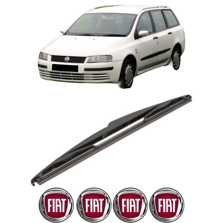Stergator lamela spate FIAT STILO Multi Wagon (192_) din 2003 - 2008, pentru luneta auto, Valeo Silencio, din cauciuc siliconat rezistent, 4 Stickere Auto FIAT