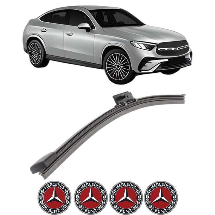 Stergator lamela spate MERCEDES-BENZ GLC Coupe (C254) din 2023, pentru luneta auto, Bosch Aerotwin, din cauciuc siliconat rezistent, 4 Stickere Auto MERCEDES-BENZ