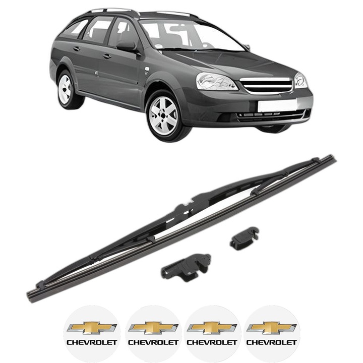Stergator lamela spate CHEVROLET LACETTI Estate (J200) din 2005 - 2013, pentru luneta auto, Valeo Silencio, din cauciuc siliconat rezistent, 4 Stickere Auto CHEVROLET
