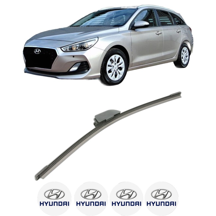 Stergator lamela spate HYUNDAI i30 Kombi Van (GDE, GD) din 2015 - 2017, pentru luneta auto, Bosch Aerotwin, din cauciuc siliconat rezistent, 4 Stickere Auto HYUNDAI