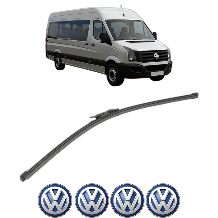 Stergator lamela spate Volkswagen CRAFTER 30-35 Bus (2E_) din 2006 - 2016, pentru luneta auto, Valeo Silencio Xtrm, din cauciuc siliconat rezistent, 4 Stickere Auto VW