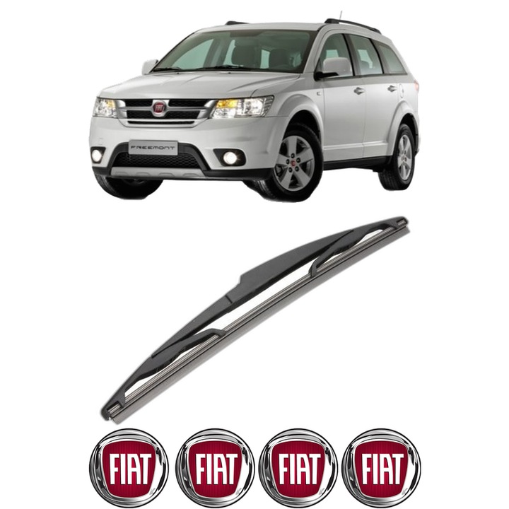 Stergator lamela spate FIAT FREEMONT (345_) din 2011 - 2016, pentru luneta auto, Valeo Silencio, din cauciuc siliconat rezistent, 4 Stickere Auto FIAT