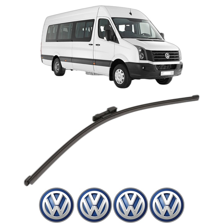 Stergator lamela spate Volkswagen CRAFTER Bus (SYI, SYJ) din 2016 - 2024, pentru luneta auto, Valeo Silencio Xtrm, din cauciuc siliconat rezistent, 4 Stickere Auto VW