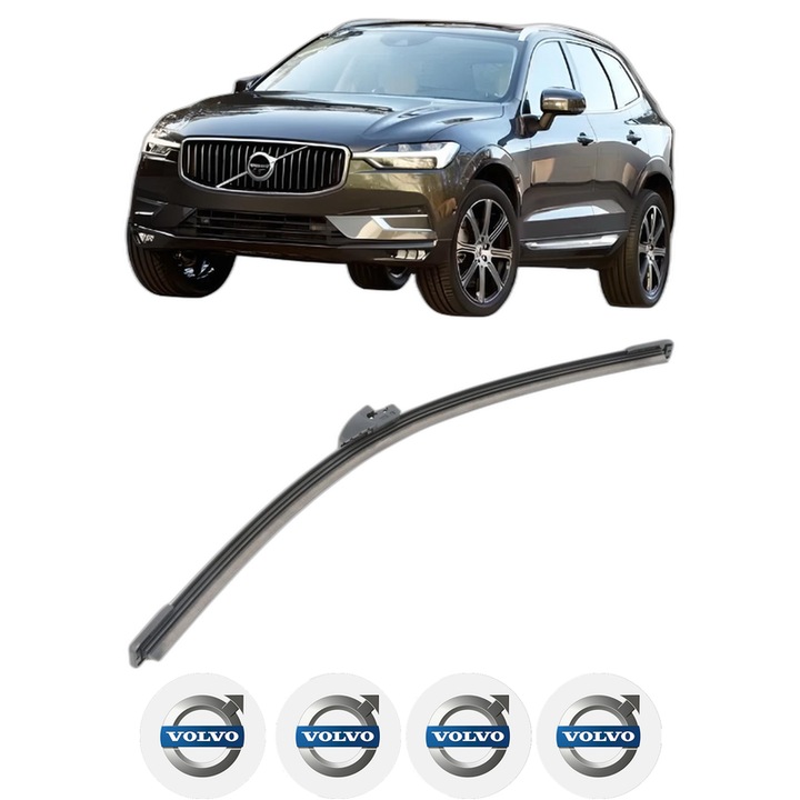 Stergator lamela spate VOLVO XC60 II (246) din 2017 - 2022, pentru luneta auto, Bosch Aerotwin, din cauciuc siliconat rezistent, 4 Stickere Auto VOLVO