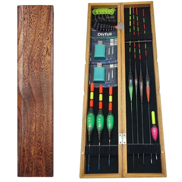 Set Plute Pescuit LED Inteligente cu Schimbare Culoare la Muscatura Pestelui, Pachet 8 Plutitoare, 2 Incarcator, 4 Acumulatori LIR425, 8 Plumbi Ajustabili, 5 Linii culisante, Pescuit de Noapte