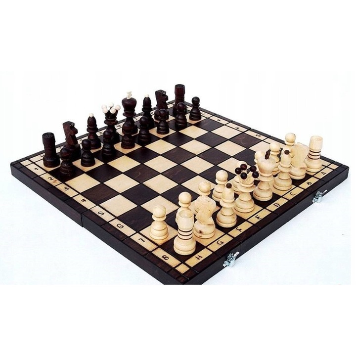 Set sah clasic din lemn ABINO, 31x31x2,5cm, figuri din lemn