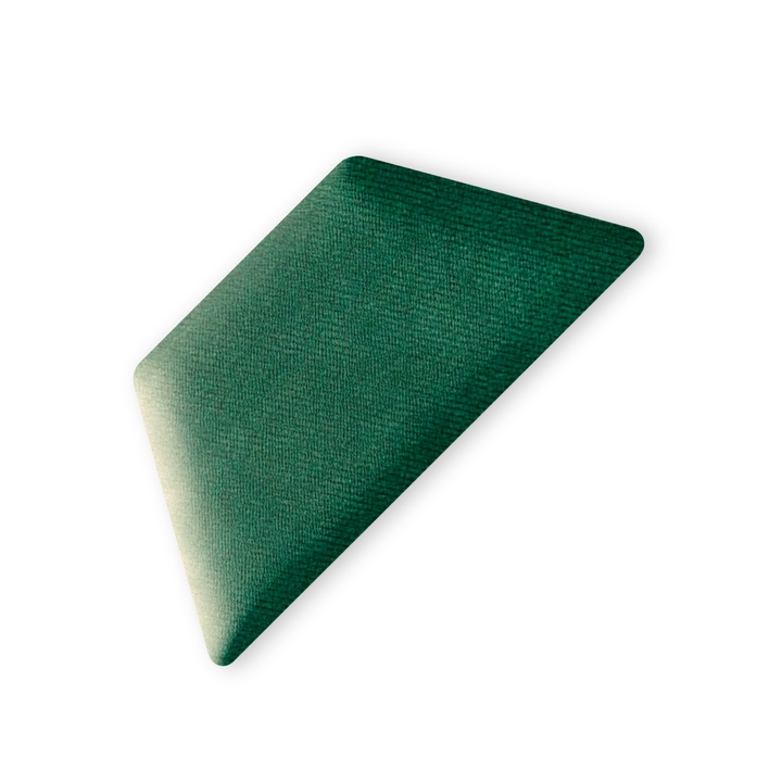 Panou Tapitat Pentru Perete Semi-Hexagon, Taphiceros, Catifea, pentru Living, Birou, Camera copiilor, Culoare ALOVA 63 – Verde, Dimensiune 30x15 cm
