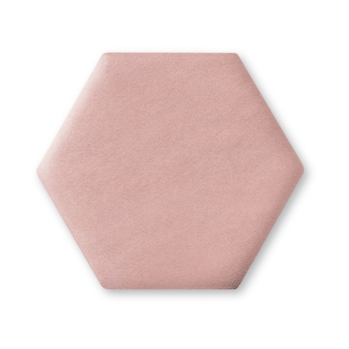 Panou Tapitat Pentru Perete Hexagon, Taphiceros, Catifea, pentru Living, Birou, Camera copiilor, Culoare SWING 14 – Lavanda, Dimensiune 30x26 cm