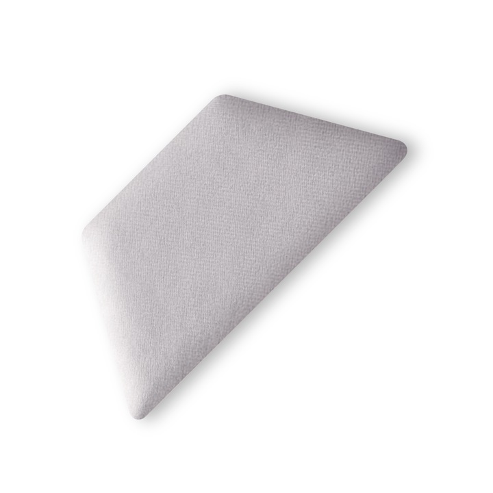 Panou Tapitat Pentru Perete Semi-Hexagon, Taphiceros, Catifea, pentru Living, Birou, Camera copiilor, Culoare SWING 16 – Gri deschis, Dimensiune 30x15 cm