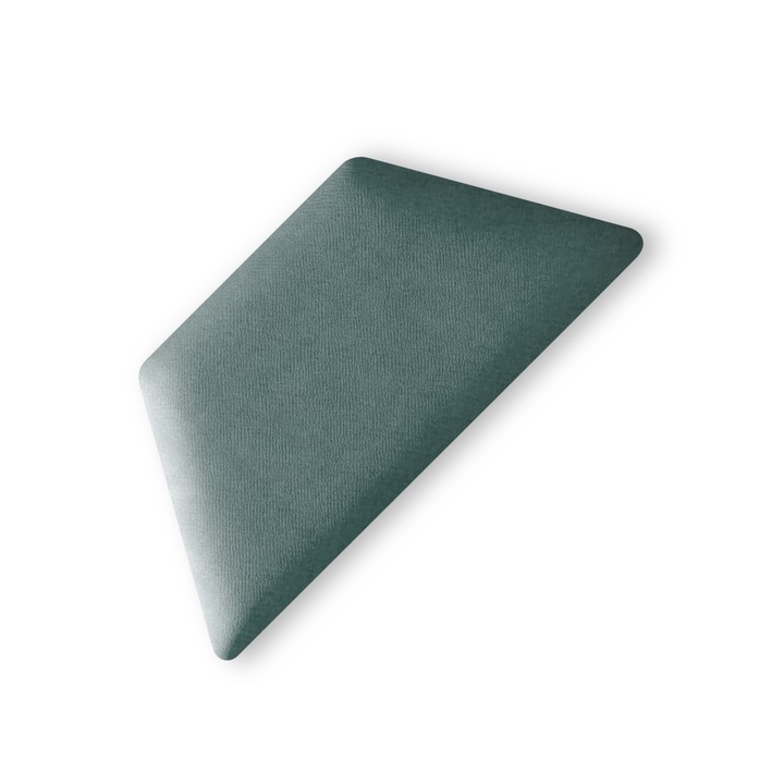 Panou Tapitat Pentru Perete Semi-Hexagon, Taphiceros, Catifea, pentru Living, Birou, Camera copiilor, Culoare VELUTTO 13 – Menta, Dimensiune 30x15 cm