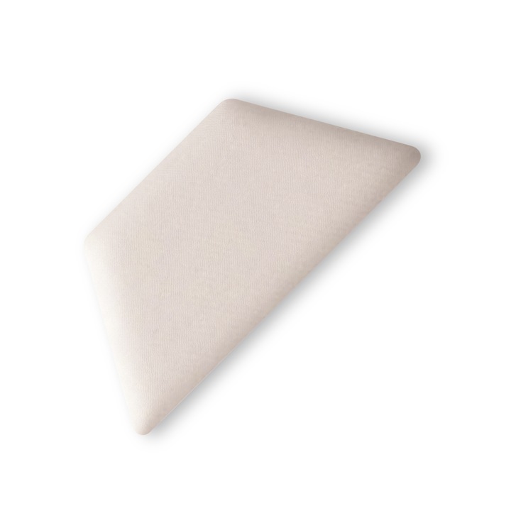 Panou Tapitat Pentru Perete Semi-Hexagon, Taphiceros, Catifea, pentru Living, Birou, Camera copiilor, Culoare SWING 1 – Alb, Dimensiune 30x15 cm