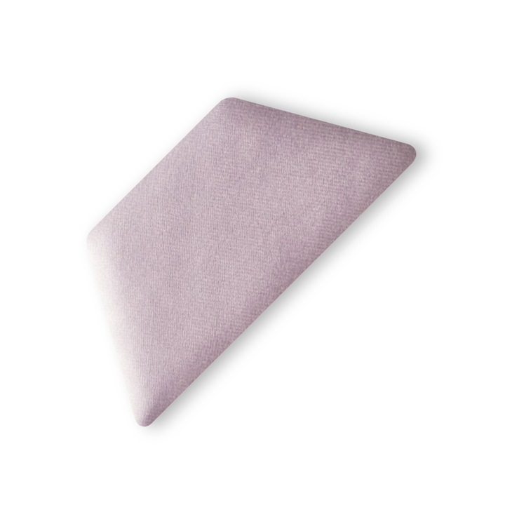 Panou Tapitat Pentru Perete Semi-Hexagon, Taphiceros, Catifea, pentru Living, Birou, Camera copiilor, Culoare SWING 13 – Roz pudrat, Dimensiune 30x15 cm
