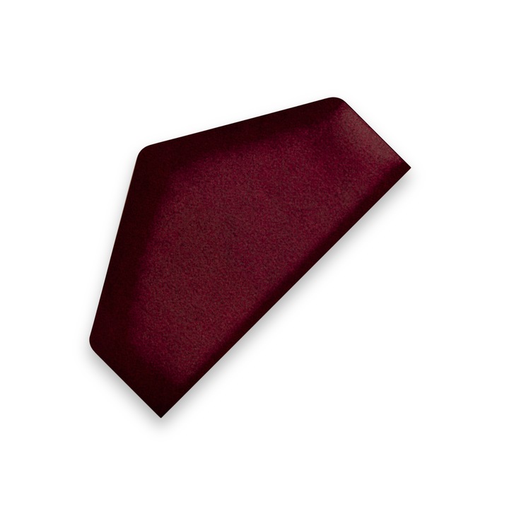 Panou Tapitat Pentru Perete Semi-Hexagon, Taphiceros, Catifea, pentru Living, Birou, Camera copiilor, Culoare VELUTTO 32 – Rosu vin, Dimensiune 26x15 cm