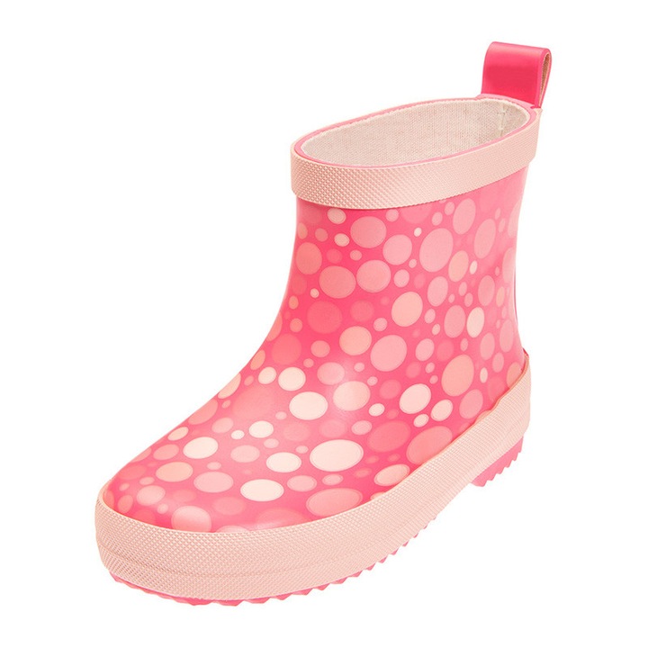 Cizme de cauciuc pentru fete Playshoes, model polka dot, impermeabile, multicolor, 24 EU