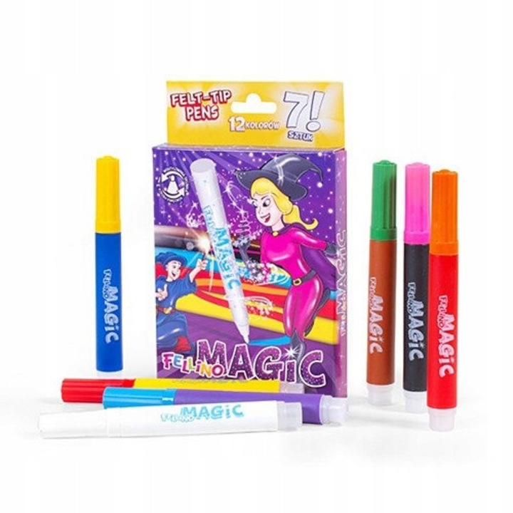 Set carioci Kamet FELLINO MAGIC 6+1, 12 culori, 2-3mm, non-toxic