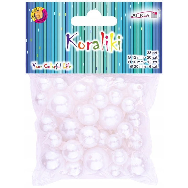 Margele din plastic PJ-9517 perla 14mm 9517