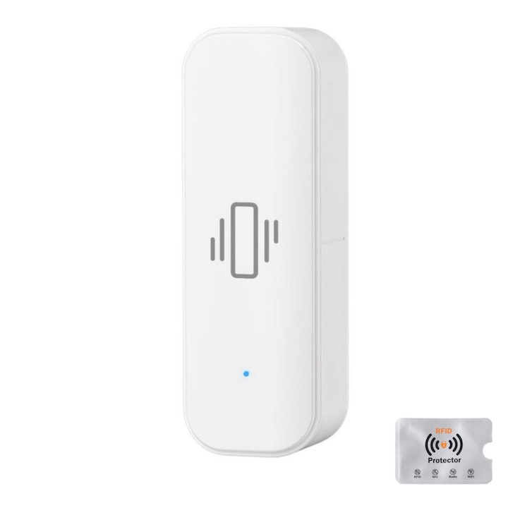 Senzor Vibratii Smart Zigbee Tuya, Smart Home - SmartLife, Alexa si Google Assistant, 1 Protectie Rfid, UnderShop®