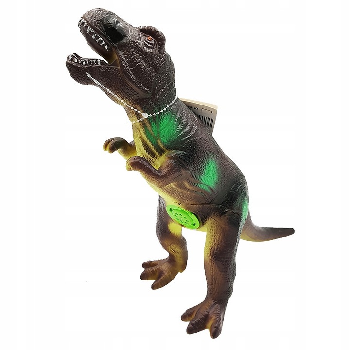 Interaktív dinoszaurusz figura hangokkal, Dromader, 31cm, szilikon, fényhatások