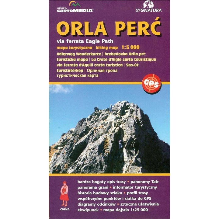 Orla Perć via ferrata mapa turystyczna, Sygnatura, 1:5000