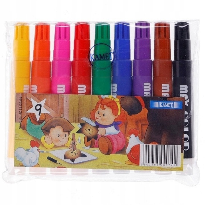 Jelölőkészlet Pisaki Max, Kamet, 9 szín, nem mérgező, vízálló