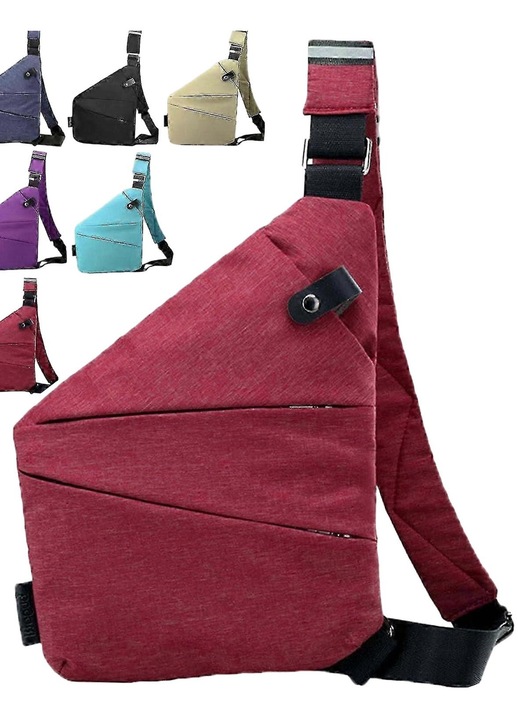 Női crossbody táska, vászon, piros