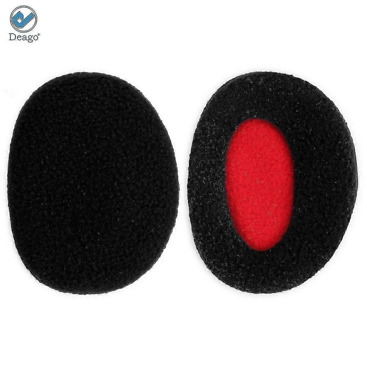 Set pereche de casti pentru urechi, Fleece Unisex, negru, 8.5x6.5cm