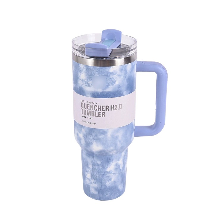 Sticla H2.0 FlowState, capacitate 40 fl oz, neagra, izolatie dublu perete, design capac avansat