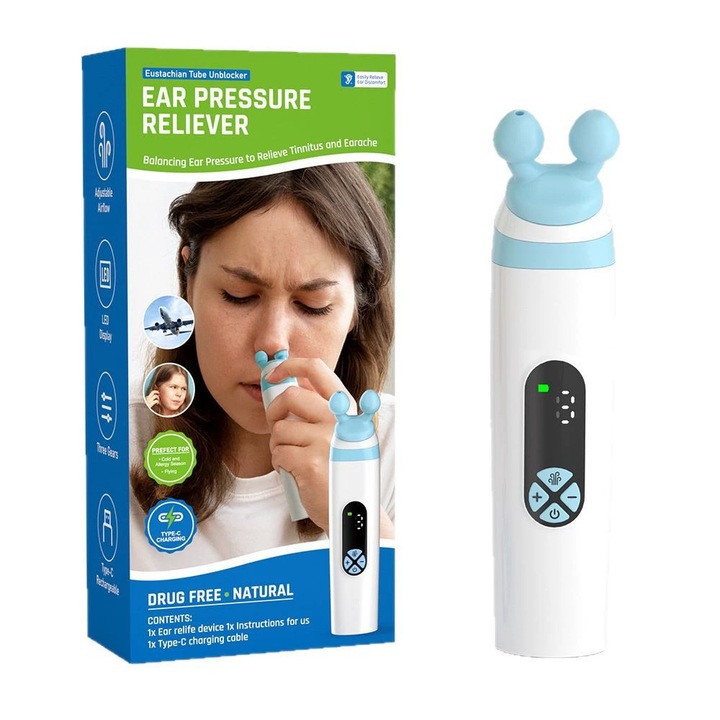 Dispozitiv electric de eliberare a presiunii urechii, dispozitiv de echilibrare a presiunii urechii, dispozitiv de eliberare a presiunii tinitusului în urechi