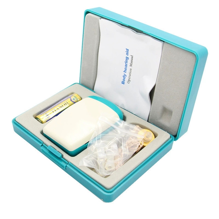 Amplificator de sunet pentru aparat auditiv, 1.5V, Albastru