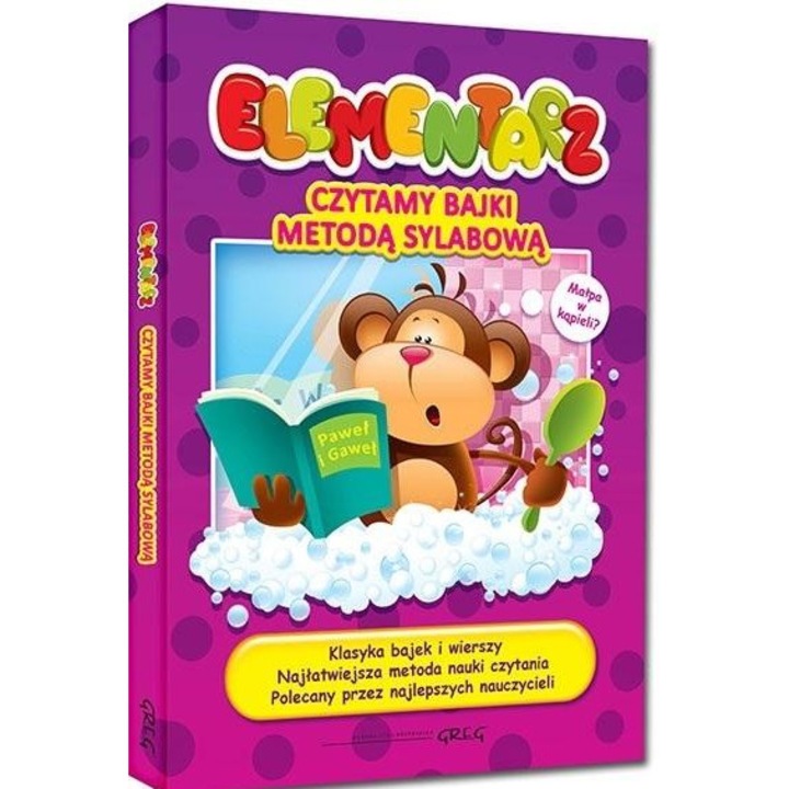 Elementarz - citim basme metoda silabica, GREG, ilustratii colorate, coperta tare, 2017/2018