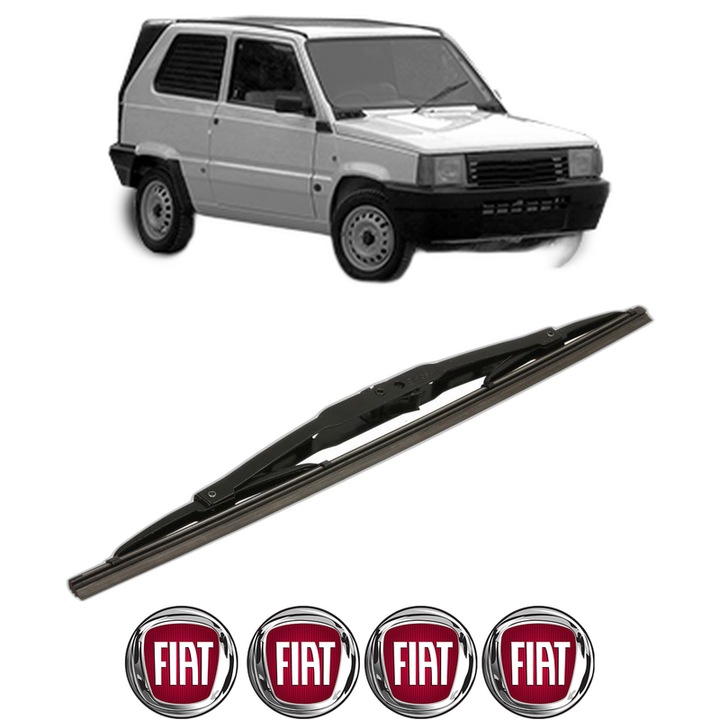 Stergator lamela spate FIAT PANDA (141_) din 1980 - 2004, pentru luneta auto, Bosch Twin, din cauciuc siliconat rezistent, 4 Stickere Auto FIAT